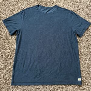Vuori Tee Shirt Mens Size XL Blue Short Sleeve Crew Neck Stretch Soft